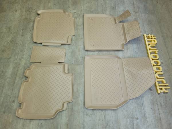 Коврики в салон Renault Kangoo 2 (2008-н.в.) бежевый 3D с бортиком